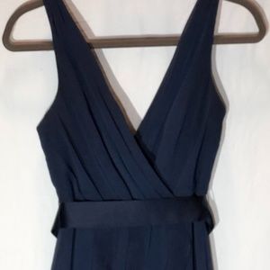 White by Vera Wang Navy Ruffle Bridesmaid Dress